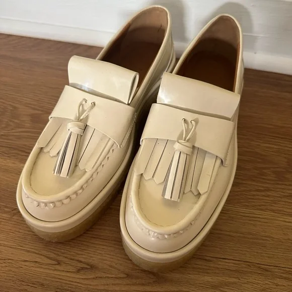 Chloé Jamie tassel-embellished platform loafers Ivory Sz 41 Originally $850 - Picture 8 of 8